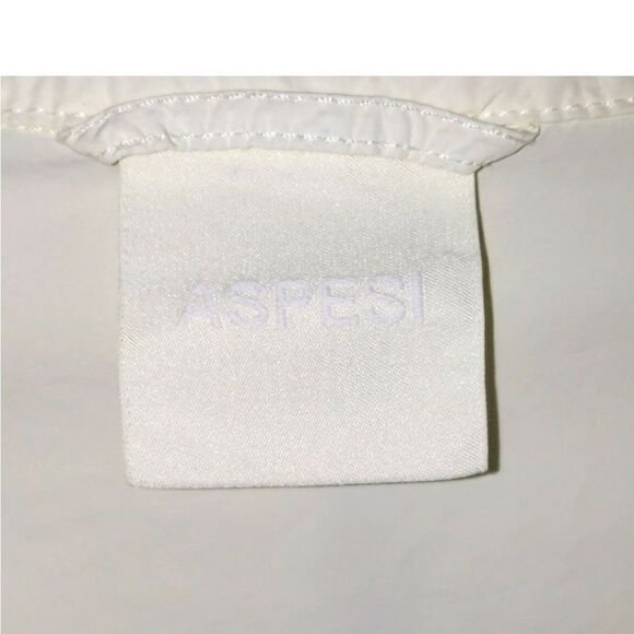 Aspesi Italy Pale Yellow Lightweight Full Zip Windbreaker Ribbed Cuffs Jacket S - Picture 5 of 10